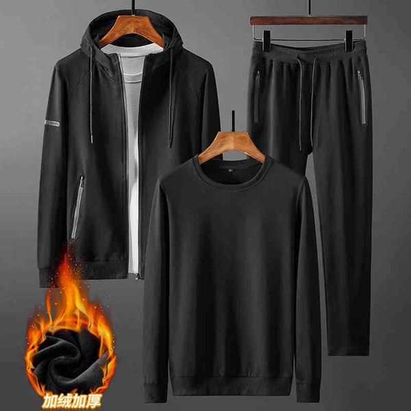 plush thickened sports suit hooded casual warm three piece set large men's 2021 winter long sve, Gray
plush thickened sports suit hooded casual warm three piece set large men's 2021 winter long sve, Gray