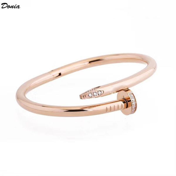 donia jewelry party european and american fashion nails two micro-inlaid zircon titanium steel men's bracelet designer titanium steel b, Black
donia jewelry party european and american fashion nails two micro-inlaid zircon titanium steel men's bracelet designer titanium steel b, Black