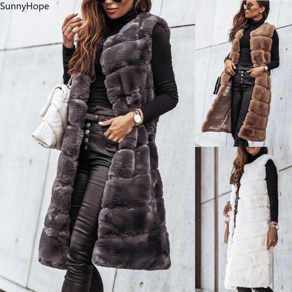 women's vests vest jacket ladies fashion long solid color warm round neck furs hooded waistcoat female sleeveless, Black;white
women's vests vest jacket ladies fashion long solid color warm round neck furs hooded waistcoat female sleeveless, Black;white