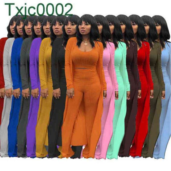 women tracksuits 3 piece set designer outfits slim knited solid color high elasticity crop wide leg pants s-xxl 14 colours, Gray
women tracksuits 3 piece set designer outfits slim knited solid color high elasticity crop wide leg pants s-xxl 14 colours, Gray