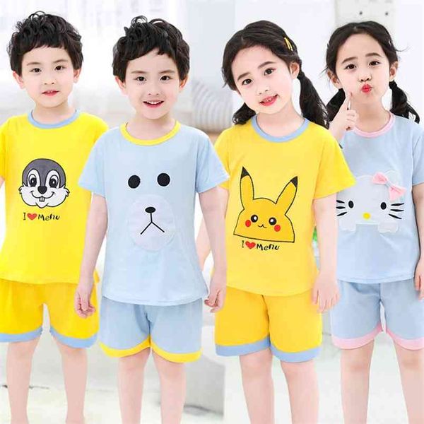 3-14 yrs kids pajama sets for boys girls soft cotton pyjamas outfits set short sleeve t shirt shorts sleepwear pajamas 210915, Blue;red
3-14 yrs kids pajama sets for boys girls soft cotton pyjamas outfits set short sleeve t shirt shorts sleepwear pajamas 210915, Blue;red