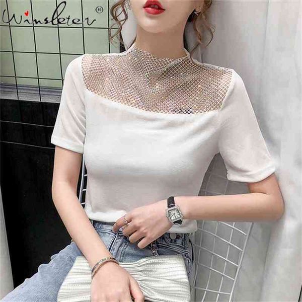 women t-shirt cotton diamonds summer female shiny tee for ladies girl turtleneck short sleeve t shirts hipster t04407b 210421, Black;gray
women t-shirt cotton diamonds summer female shiny tee for ladies girl turtleneck short sleeve t shirts hipster t04407b 210421, Black;gray