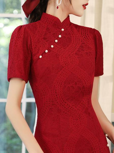ethnic clothing women lace qipao traditional chinese evening party dress gown vintage ladies cheongsam vesridos red bride toast clothes
ethnic clothing women lace qipao traditional chinese evening party dress gown vintage ladies cheongsam vesridos red bride toast clothes