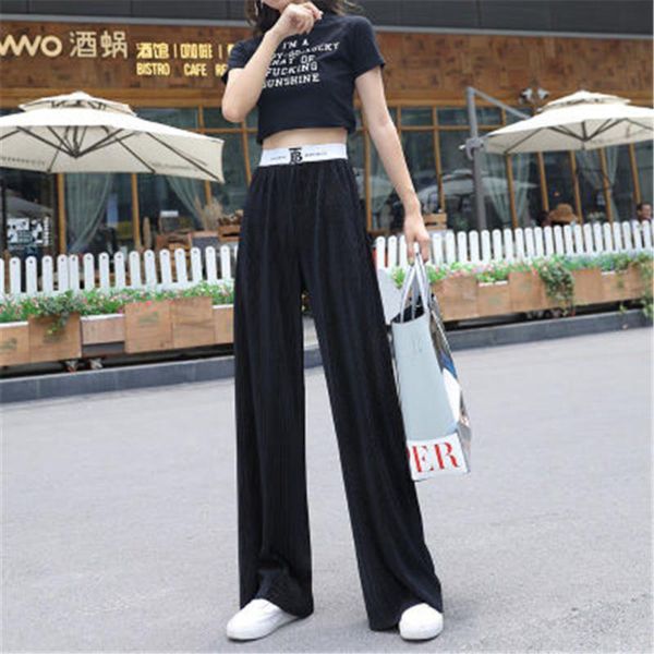 summer autumn women's pants pleated wide leg loose ankle length high waist elastic casual iced silk floor trousers & capris, Black;white
summer autumn women's pants pleated wide leg loose ankle length high waist elastic casual iced silk floor trousers & capris, Black;white