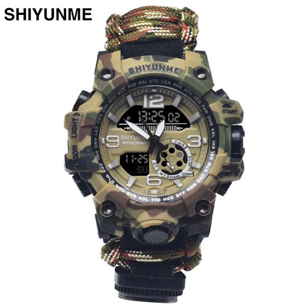wristwatches shiyunme men's military watch waterproof compass chronograph alarm electronic outdoor sports nylon male relogios masculino, Slivery;brown
wristwatches shiyunme men's military watch waterproof compass chronograph alarm electronic outdoor sports nylon male relogios masculino, Slivery;brown