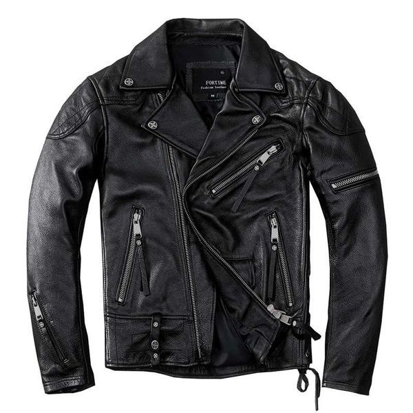 men's leather & faux motorcycle jacket genuine cowhide coat pure layer zip slim biker for male, Black
men's leather & faux motorcycle jacket genuine cowhide coat pure layer zip slim biker for male, Black