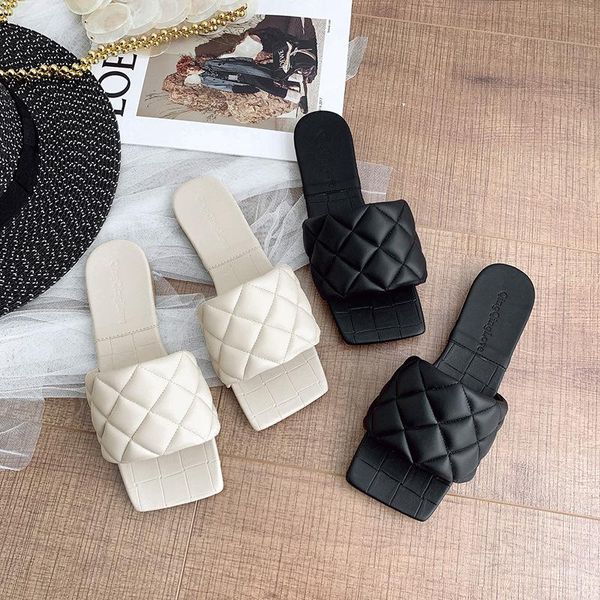 summer 2021 flat slipper and sandals women's shoes girll woven pu square toe slides female slippers, Black
summer 2021 flat slipper and sandals women's shoes girll woven pu square toe slides female slippers, Black
