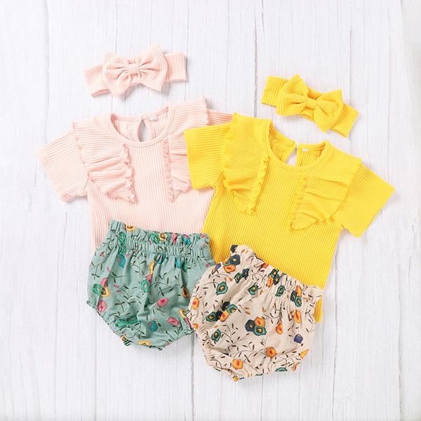 0-24m infant baby girl clothing solid color ruffle short sleeve knitted floral high waist shorts+headband 3pcs set sets, White
0-24m infant baby girl clothing solid color ruffle short sleeve knitted floral high waist shorts+headband 3pcs set sets, White