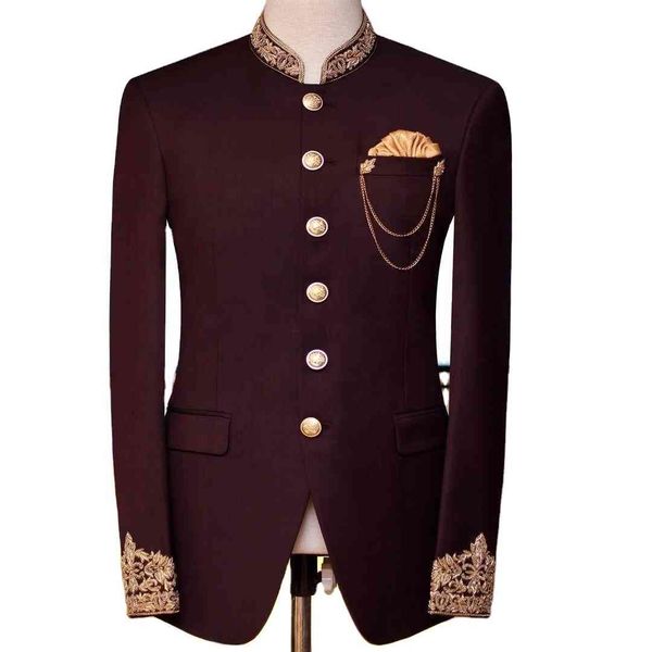 men's suits & blazers suit burgundy homme men's suits with embroidered groom's tuxedo fine suit prom blazer two sheets jacket, White;black