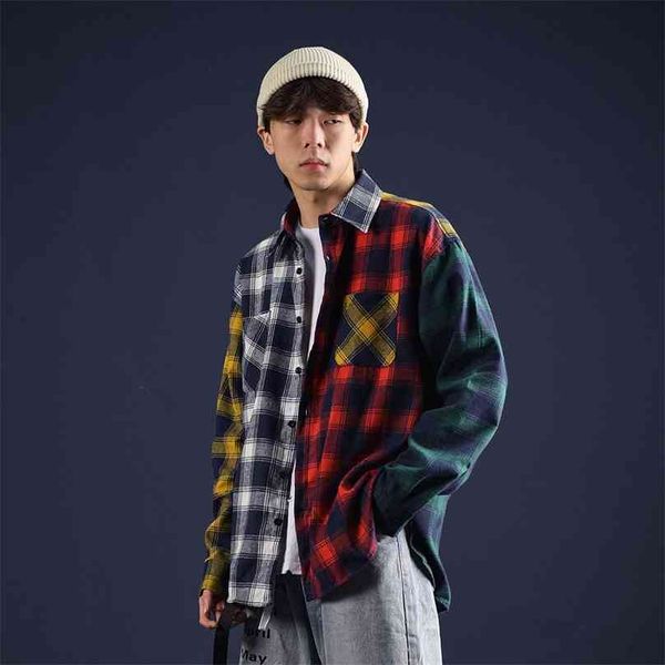 privathinker oversized patchwork plaid shirts men streetwear casual long sleeve shirt hip hop korean harajuku men's clothing 210626, White;black
privathinker oversized patchwork plaid shirts men streetwear casual long sleeve shirt hip hop korean harajuku men's clothing 210626, White;black