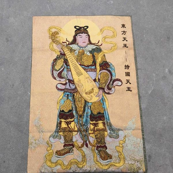 other arts and crafts four heavenly kings of thangka, the eastern king holding kingdom hanging canvas weaving silk thangka
other arts and crafts four heavenly kings of thangka, the eastern king holding kingdom hanging canvas weaving silk thangka
