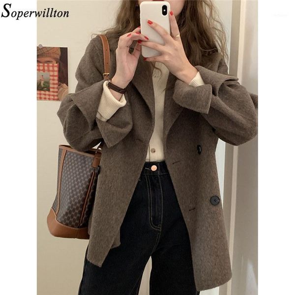 women's wool & blends blend coat women woolen jacket office lady outerwear 2021 autumn winter fashion loose oversize female outwear bla, Black
women's wool & blends blend coat women woolen jacket office lady outerwear 2021 autumn winter fashion loose oversize female outwear bla, Black