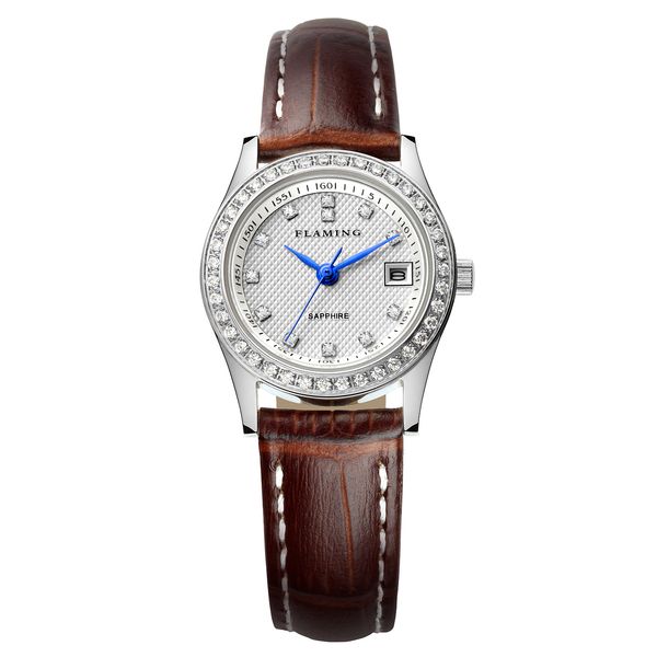 flaming women watch 4 colors 316l steel case bracelet leather strap wristwatch japanese movement diamonds gift 25mm, Slivery;brown
flaming women watch 4 colors 316l steel case bracelet leather strap wristwatch japanese movement diamonds gift 25mm, Slivery;brown