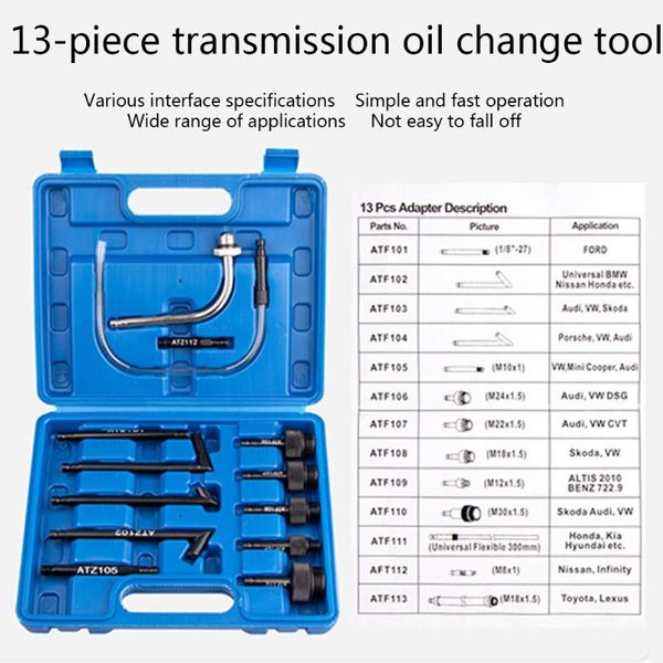 pneumatic tools 13pcs refill system change portable accessories aluminum alloy oil fill adapter set transmission fluid car for ford
pneumatic tools 13pcs refill system change portable accessories aluminum alloy oil fill adapter set transmission fluid car for ford