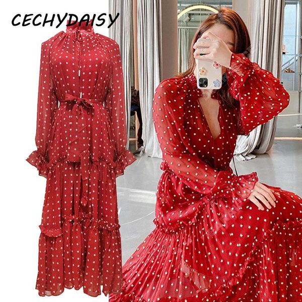 polka dot red dress vintage ruched stand collar high street lady elegant chiffon designer brand boho beach party dresses vestido casual, Black;gray
polka dot red dress vintage ruched stand collar high street lady elegant chiffon designer brand boho beach party dresses vestido casual, Black;gray