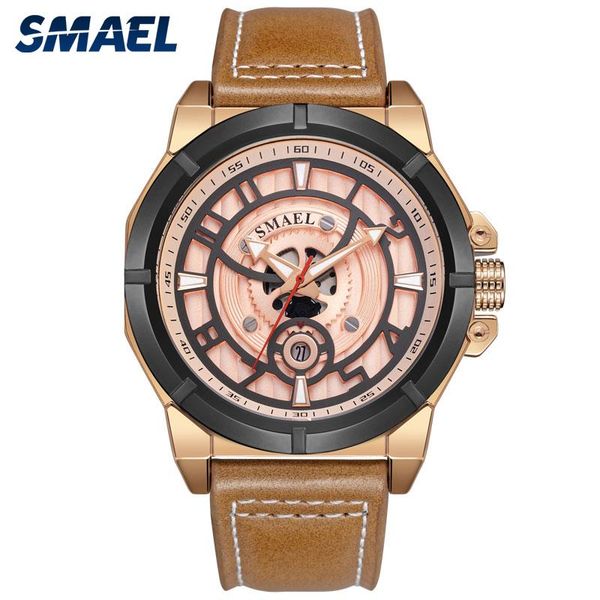 wristwatches smael fashion men's quartz watches stereo dial face waterproof 30m leather strap creative casual 9163, Slivery;brown
wristwatches smael fashion men's quartz watches stereo dial face waterproof 30m leather strap creative casual 9163, Slivery;brown