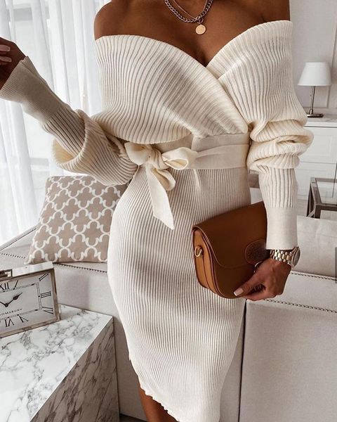 ladies casual strapless long sleeve sweater off the shoulder polyester pullover thin dress solid color dresses, Black;gray
ladies casual strapless long sleeve sweater off the shoulder polyester pullover thin dress solid color dresses, Black;gray