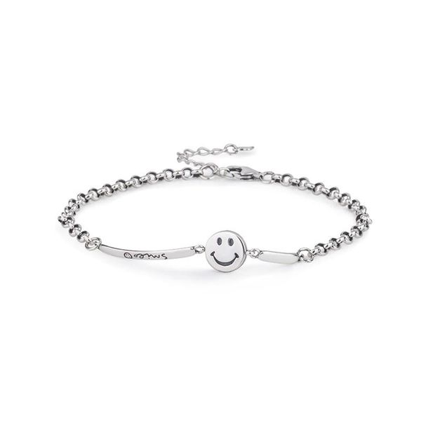 link, chain s925 sterling niche design smile bracelet 2021 vintage style female korean version of simplicity sweet cute, Black
link, chain s925 sterling niche design smile bracelet 2021 vintage style female korean version of simplicity sweet cute, Black