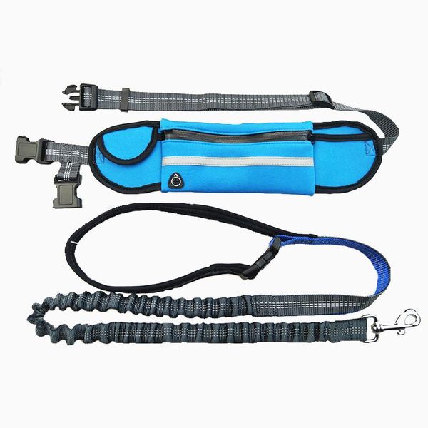

dog collars & leashes reflective hands leash retractable bungee running waist for medium to large dogs adjustable belt