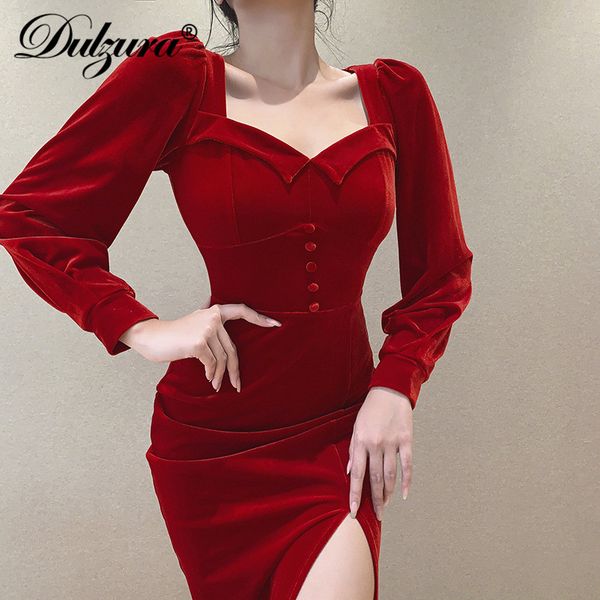 dulzura velvet women long lantern sleeve midi dress slit buttons patchwork bodycon party elegant 2021 autumn winter solid, Black;white
dulzura velvet women long lantern sleeve midi dress slit buttons patchwork bodycon party elegant 2021 autumn winter solid, Black;white