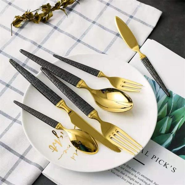 forks 3/6 pieces set black gold 304 stainless steel tableware restaurant household small spoon fork knife tip handle
forks 3/6 pieces set black gold 304 stainless steel tableware restaurant household small spoon fork knife tip handle