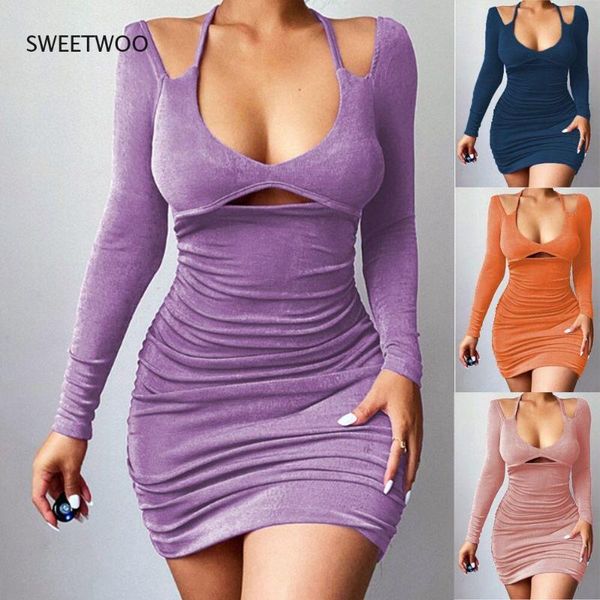 casual dresses knitting women halter mini dress 2021 bodycon long sleeve deep v-neck vestidos ladies hollow bandage party, Black;gray
casual dresses knitting women halter mini dress 2021 bodycon long sleeve deep v-neck vestidos ladies hollow bandage party, Black;gray