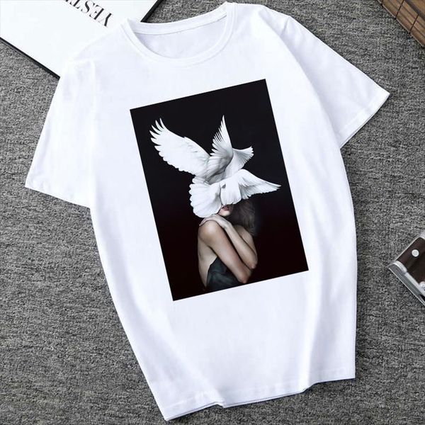 plus size woman summer men casual print vogue flowers feather harajuku aesthetic couple camisetas verano mujer, White;black
plus size woman summer men casual print vogue flowers feather harajuku aesthetic couple camisetas verano mujer, White;black