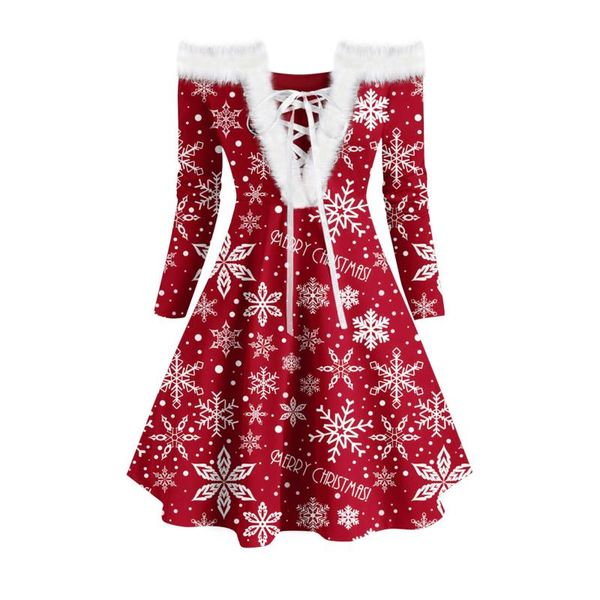 casual dresses christmas print plush for women ladies furry collar strapless lace-up retro long sleeve xmas party dress vestidos, Black;gray
casual dresses christmas print plush for women ladies furry collar strapless lace-up retro long sleeve xmas party dress vestidos, Black;gray