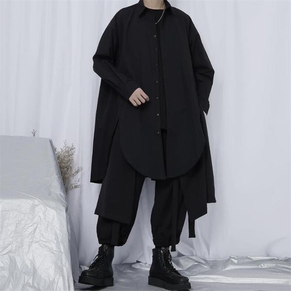 men's casual shirts long-sleeve shirt spring and autumn japanese side slit design fashion trend loose large size, White;black
men's casual shirts long-sleeve shirt spring and autumn japanese side slit design fashion trend loose large size, White;black