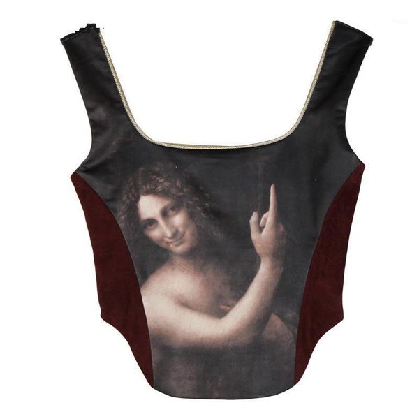 women's tanks & camis woman tank sleveless women vest short retro oil painting arc hem all match slim thin vests 2021 summer1, White
women's tanks & camis woman tank sleveless women vest short retro oil painting arc hem all match slim thin vests 2021 summer1, White