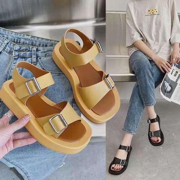 sandals 2021 woman summer flats fashion round toe mid heel black white buckle basic casual confortable shoes size 35-40
sandals 2021 woman summer flats fashion round toe mid heel black white buckle basic casual confortable shoes size 35-40