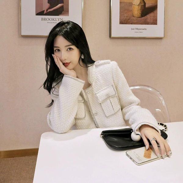 autumn white small fragrance coat women's short celebrity wind inlaid diamond wool tweed knitting jacket jackets, Black;brown
autumn white small fragrance coat women's short celebrity wind inlaid diamond wool tweed knitting jacket jackets, Black;brown