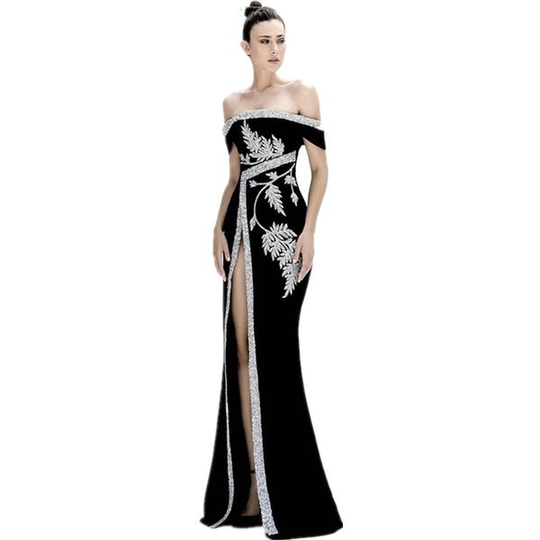 women off the black shoulder glitter sequins mermaid maxi elegant party at night club dress, Black;gray
women off the black shoulder glitter sequins mermaid maxi elegant party at night club dress, Black;gray