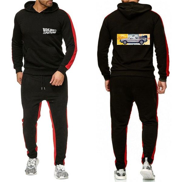 men's tracksuits car back to the future print 2 pieces sets tracksuit men autumn winter hooded sweatshirt +drawstring pants stripe patc, Gray
men's tracksuits car back to the future print 2 pieces sets tracksuit men autumn winter hooded sweatshirt +drawstring pants stripe patc, Gray