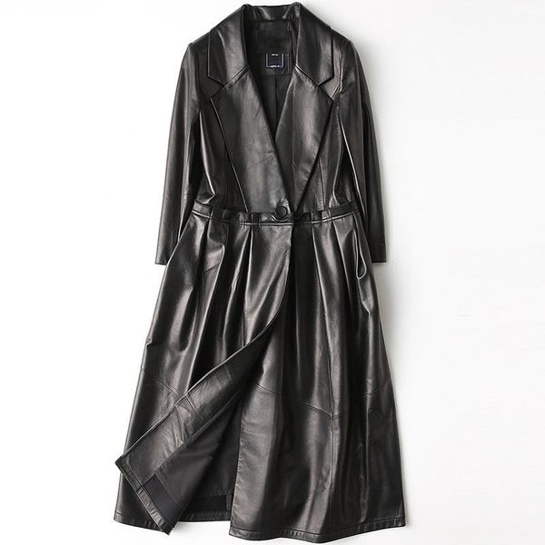 women's leather & faux genuine jacket women real sheepskin coat autumn winter korean fashion long campera mujer hq18-yxg8123a yy353, Black
women's leather & faux genuine jacket women real sheepskin coat autumn winter korean fashion long campera mujer hq18-yxg8123a yy353, Black