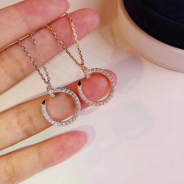 s925 sterling sier high version full diamond nail necklace women's pendant clavicle chain small band hair geometry, Silver
s925 sterling sier high version full diamond nail necklace women's pendant clavicle chain small band hair geometry, Silver