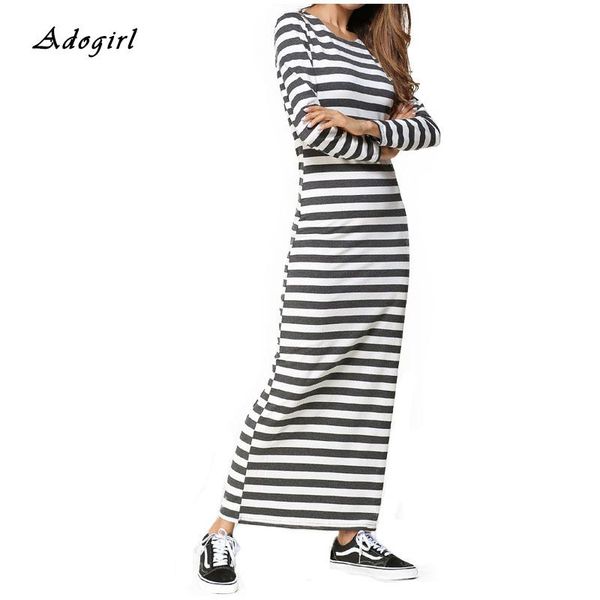 casual dresses 2021 spring striped long dress women sleeve o neck bodycon women's elegant slim outwear maxi vestidos, Black;gray
casual dresses 2021 spring striped long dress women sleeve o neck bodycon women's elegant slim outwear maxi vestidos, Black;gray