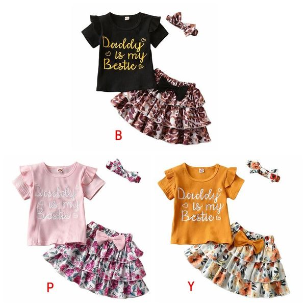 3pcs children girls skirt set letter print short sleeve t-shirt floral bowknot headband clothing outfit 2-5years sets, White
3pcs children girls skirt set letter print short sleeve t-shirt floral bowknot headband clothing outfit 2-5years sets, White