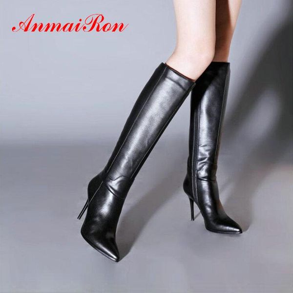 boots anmairon 2021 winter shoes women pointed toe knee-high thin high heel pu sewing round fashion 34-43, Black
boots anmairon 2021 winter shoes women pointed toe knee-high thin high heel pu sewing round fashion 34-43, Black