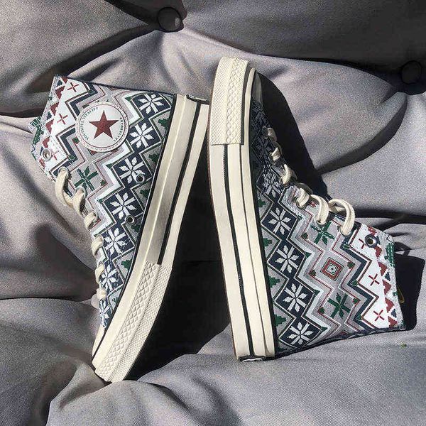 bonibank 1970s star christmas tree snowflake canvas shoes high vulcanized soleplate putian straight, Black
bonibank 1970s star christmas tree snowflake canvas shoes high vulcanized soleplate putian straight, Black