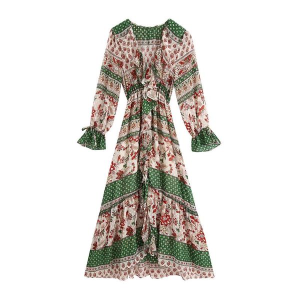 casual dresses woman dress fashion vintage print ruffle elegant for women spring autumn v neck long sleeve chiffon midi vestidos, Black;gray
casual dresses woman dress fashion vintage print ruffle elegant for women spring autumn v neck long sleeve chiffon midi vestidos, Black;gray