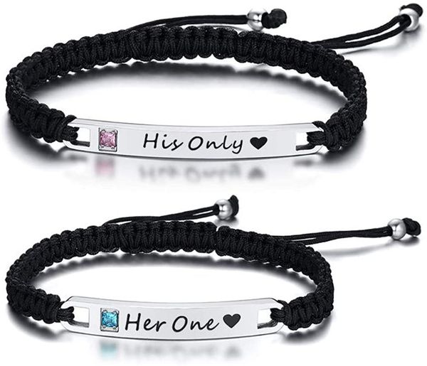 charm bracelets personalized custom his and hers handmade rope braided nameplate id matching couple for lover, Golden;silver
charm bracelets personalized custom his and hers handmade rope braided nameplate id matching couple for lover, Golden;silver