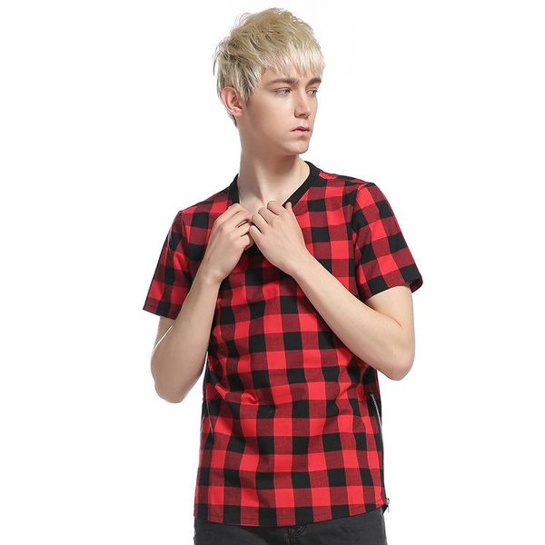 summer male hip-hop high street short sleeves + long plaid double side zipper round collar t-shirt, fashion trend men's t-shirts, White;black
summer male hip-hop high street short sleeves + long plaid double side zipper round collar t-shirt, fashion trend men's t-shirts, White;black
