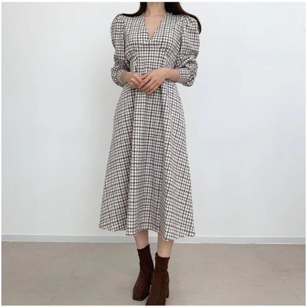 dresses sleeve elegant midi women french style autumn spring bodycon plaid es casual vintage l2u6 kbc4, Black;gray
dresses sleeve elegant midi women french style autumn spring bodycon plaid es casual vintage l2u6 kbc4, Black;gray