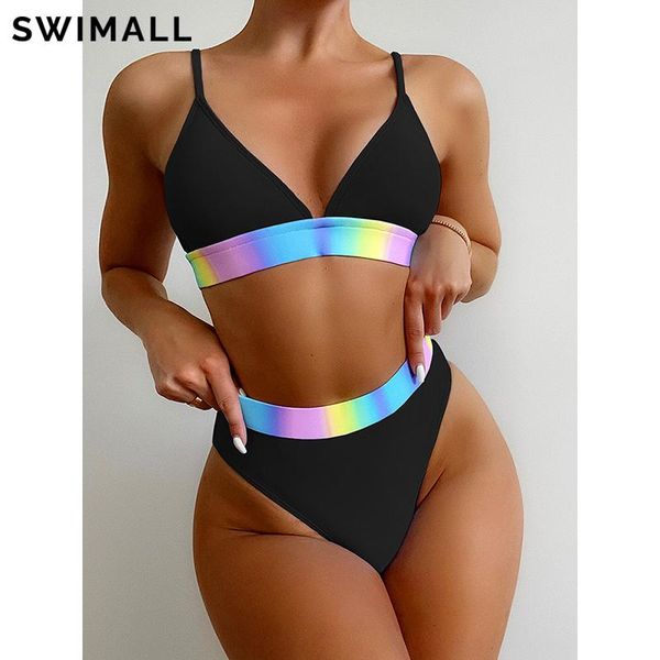 women's swimwear gradient bikini female swimsuit high waist women two-piece set splicing bathing suit beachwear biquini, White;black
women's swimwear gradient bikini female swimsuit high waist women two-piece set splicing bathing suit beachwear biquini, White;black