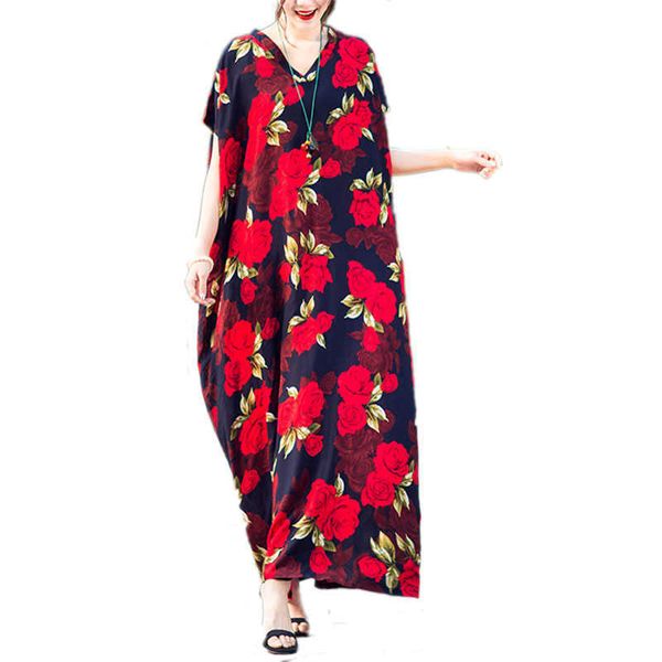 plus size women maxi dress vintage elegant lady vestidos loose print floral big female summer sundress 210531, Black;gray
plus size women maxi dress vintage elegant lady vestidos loose print floral big female summer sundress 210531, Black;gray