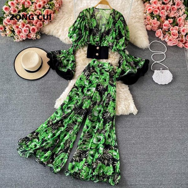 women's two piece pants summer fashion blouse flared sleeves three-dimensional ruffled wide-leg fashionable chiffon two-piece suit, White
women's two piece pants summer fashion blouse flared sleeves three-dimensional ruffled wide-leg fashionable chiffon two-piece suit, White