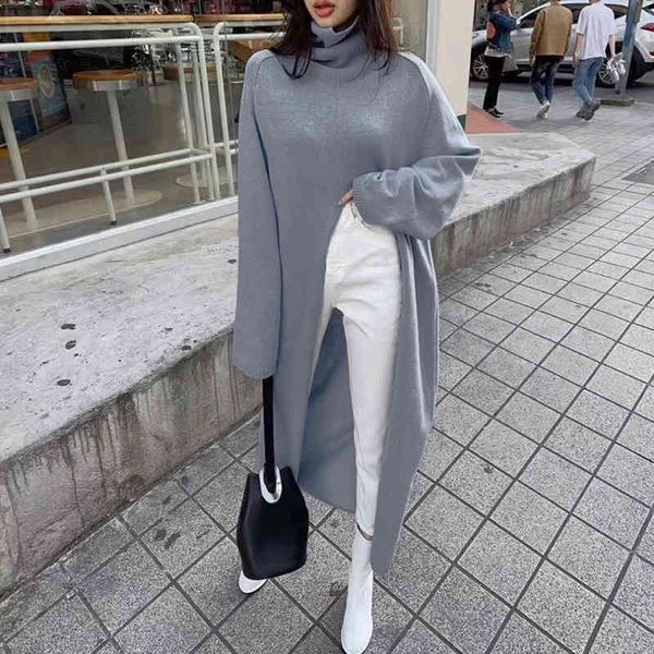 tees casual front split knitted pullovers for women turtleneck long sleeve loose gray sweater female fashion tide, White
tees casual front split knitted pullovers for women turtleneck long sleeve loose gray sweater female fashion tide, White