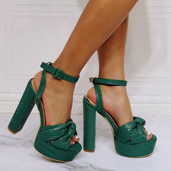sandals embossed leather green knotted peep toe platform square high heeled sandalias femininas nightclub party shoes female, Black
sandals embossed leather green knotted peep toe platform square high heeled sandalias femininas nightclub party shoes female, Black