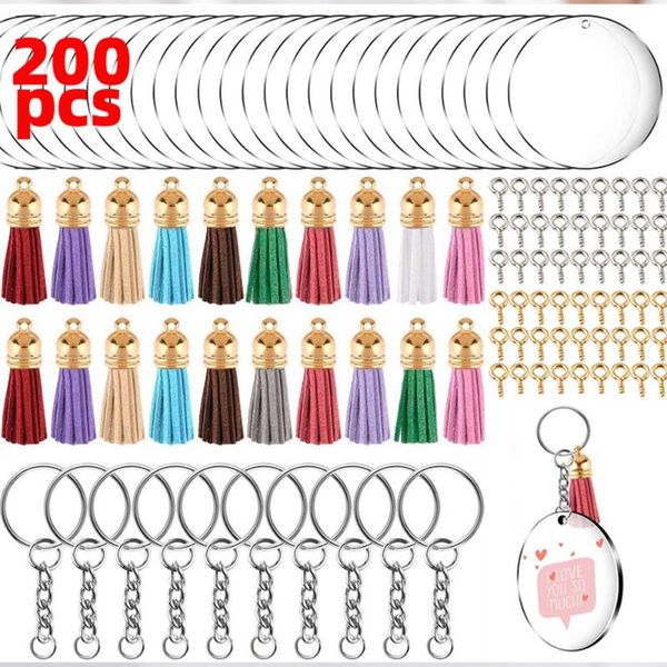keychains 200pc clear acrylic circle discs keychain diy kit blanks tassel pendant key ring cute chains for women, Silver
keychains 200pc clear acrylic circle discs keychain diy kit blanks tassel pendant key ring cute chains for women, Silver